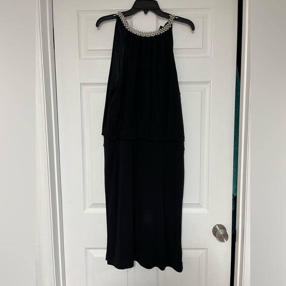 White House Black Market Black Dress with Silver Accents - Picture 2 of 11
